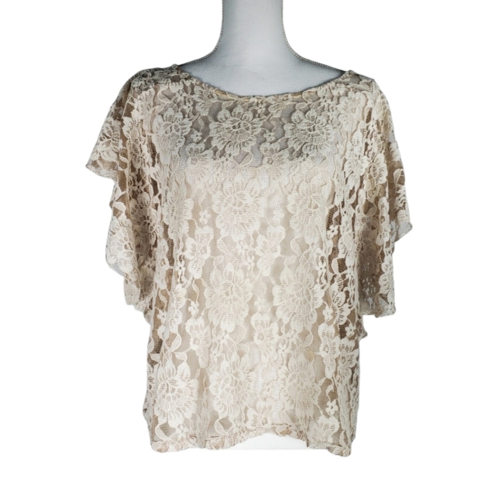 Rachel Rose XL Lace Floral Dolman Blouse